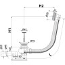 Сифон ALCAPLAST A55ANTIC-100-RU-01 для ванны автомат комплект, металл, бронза-antic